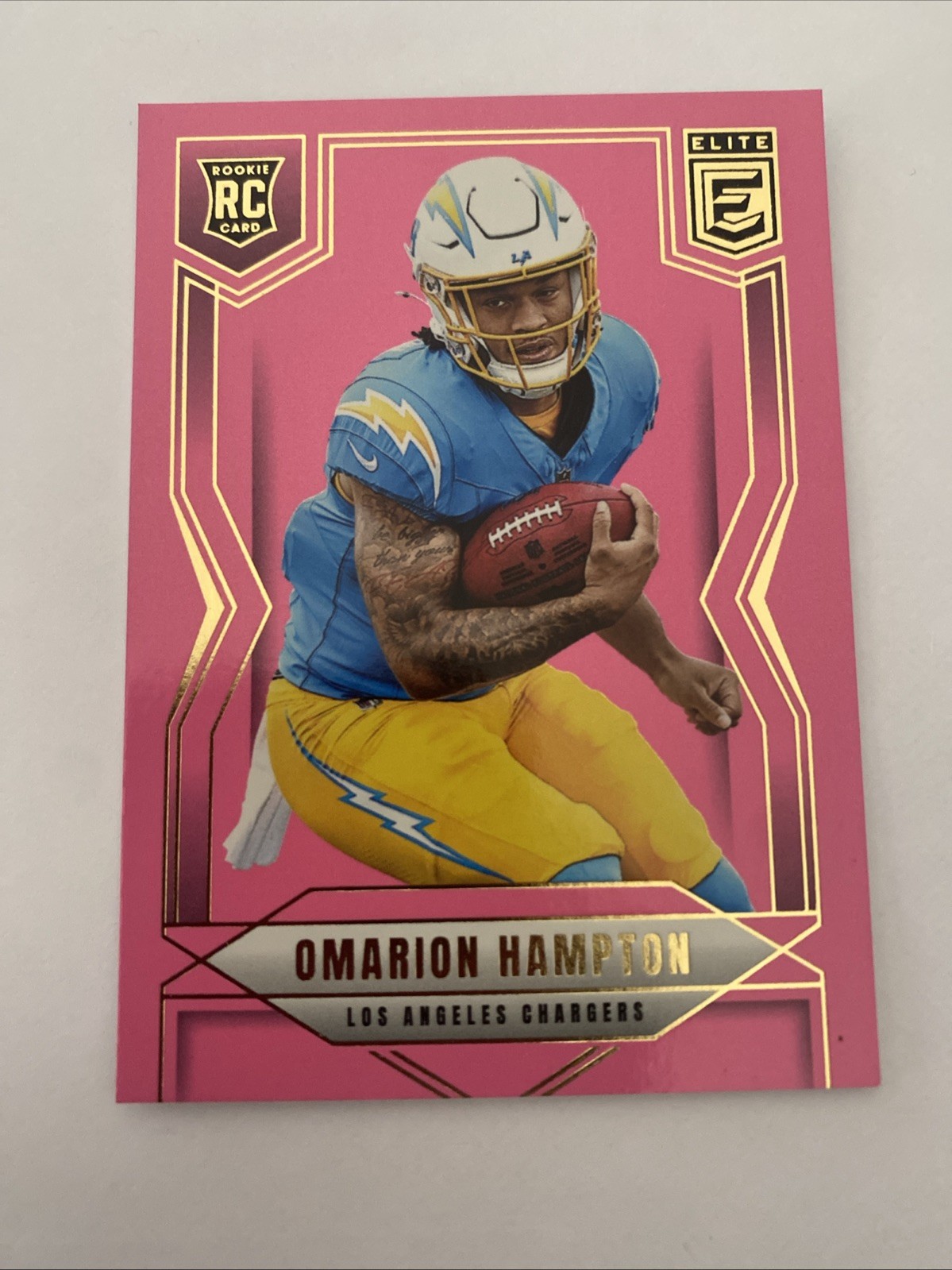 2025 Panini Donruss Elite - Rookies Omarion Hampton #132 Pink Ink (RC)