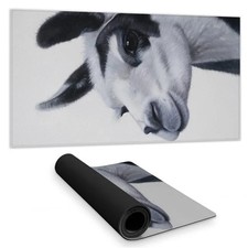 Begin Home Decor C1DM153188YAOF 16 x 32 in. Rustic White Desk Mat - Black W...