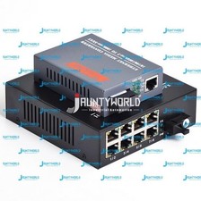 Gigabit Fiber Optic Media Converter 1 CH SC 8 CH RJ45 Converter Transceiver ea