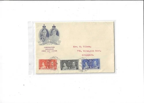 Singapore Year 1937 Coronation Private FDC