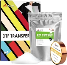 A-SUB DTF Transfer Film and Powder Kit - 30 Sheets A4 for... 