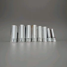 Snap-on SFS Socket 8 Pc Deep Well 21,20,18,17,16,14,9mm , 5/16 