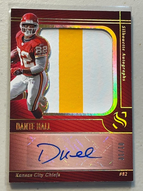 Dante Hall 2025 Panini Silhouette /10 Jumbo Patch Auto Autograph Jersey Chiefs