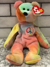 Ty Beanie Baby - Peace Bear - 1996 -Garcia - Grateful Dead With Tag