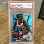 2014 Panini Prizm LIGHT BLUE #ED/49 GIANNIS ANTETOKOUNMPO PSA 10 GEM MINT RARE