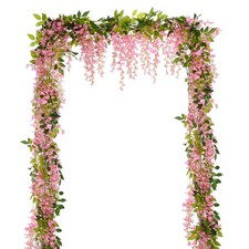 Wisteria Artificial Flowers Garland, 4 Pcs Total 28.8ft Artificial Wisteria V...