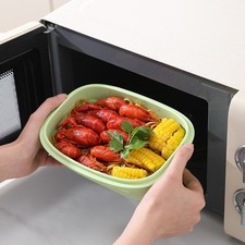 Porta pranzo in silicone pieghevole ermetico e lavabile in lavastoviglie 13,7x13,7x6,5 cm