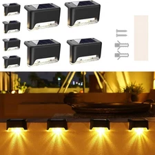 4-8x Solar Deck Lights Outdoor Step Lights LED Fence Stair Lights Garden Yard