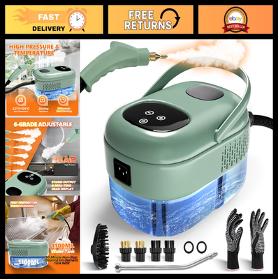 #ad High Pressure Handheld Steam Cleaner 2500W Multi Purpose Portable Steamer for H $59.99