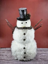 Rustic Country Snowman Winter Decor 13.5"