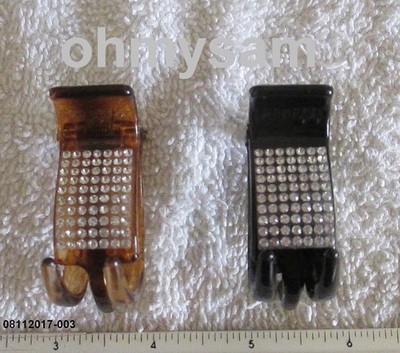 CLOSEOUT 6+6 NEW PLASTIC HAIR CLIP / DOUBLE COMB / LARGE CLAW JAW /CLEAR STONE