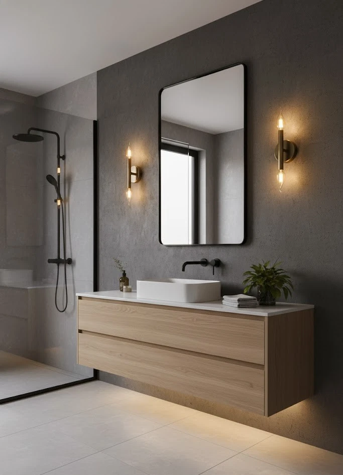 Vertical Modern Brass Candle Sconce: Elegant Wall Lighting - Image 3 of 3