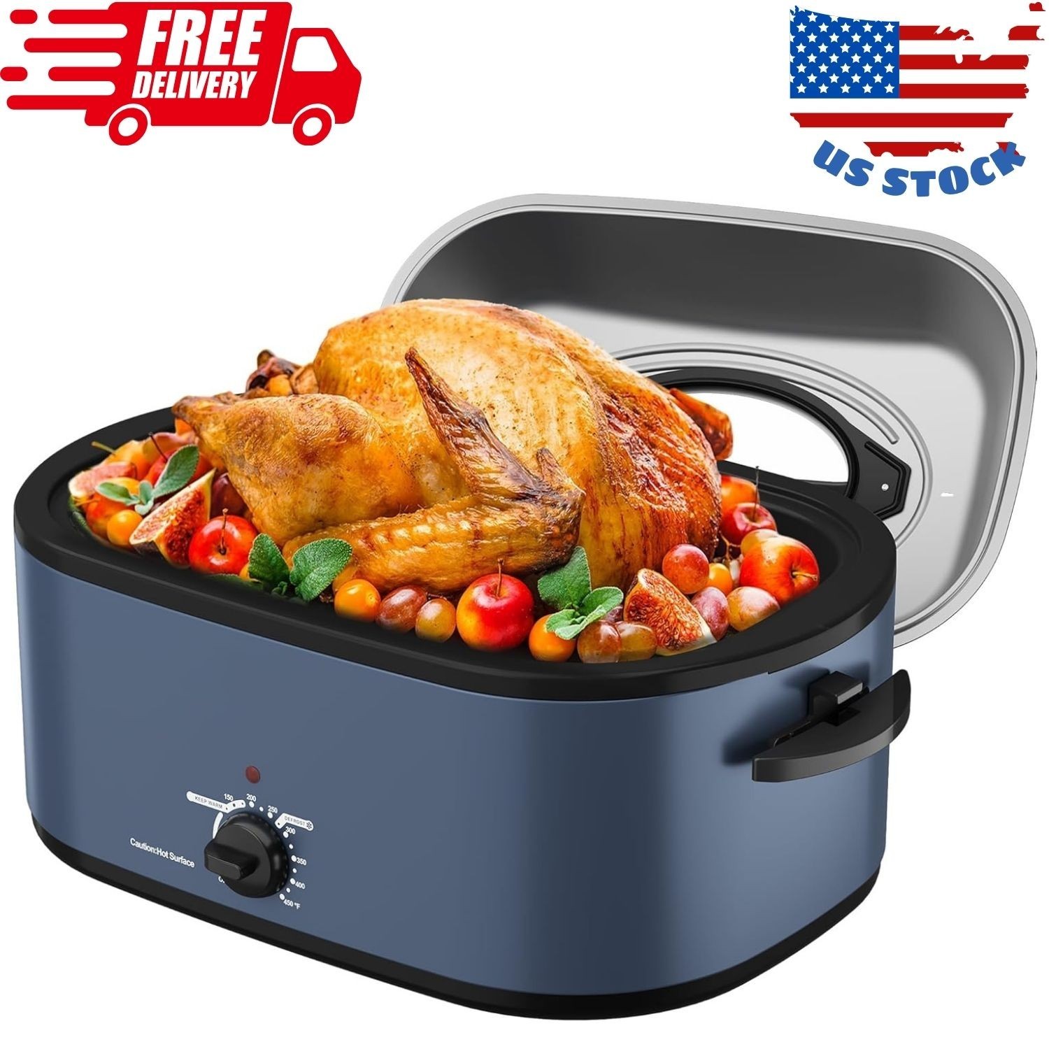 Roaster Oven 28 Quart, Electric Turkey Roaster with Self-Bas