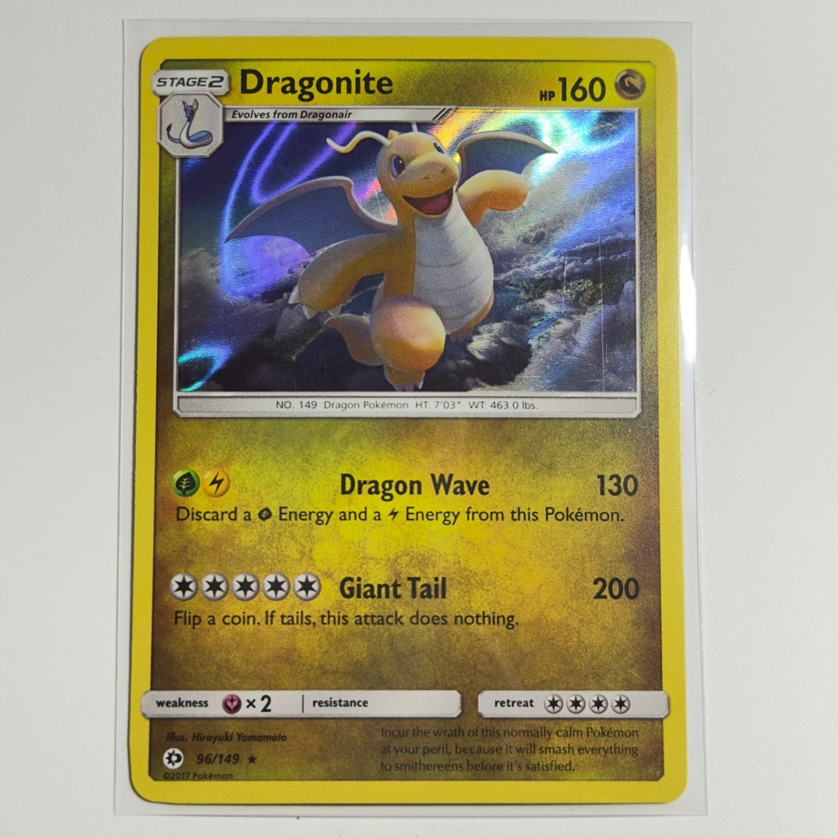 Dragonite 96/149 Holo Rare Card SM Base Set Pokemon TCG LP