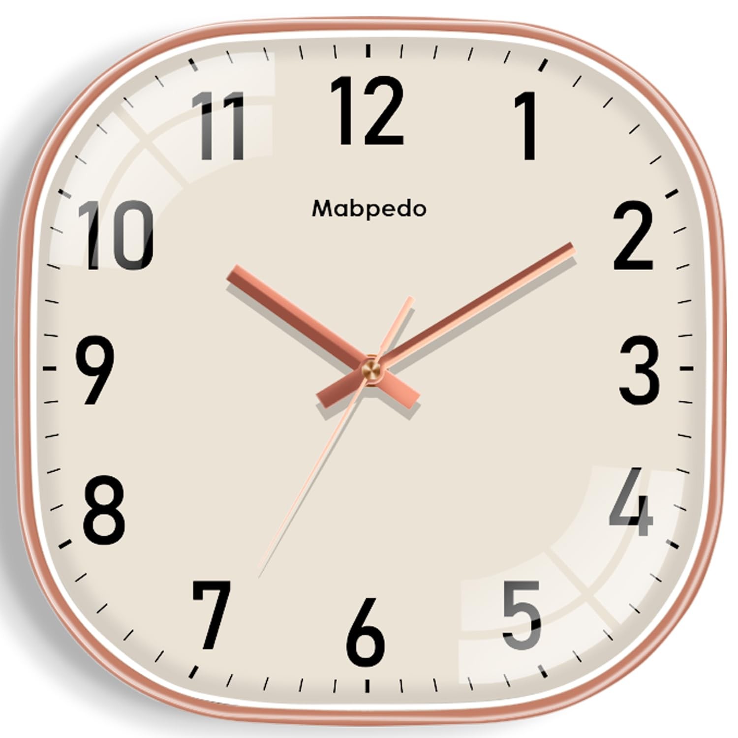 10 Inch Wall Clock, Silent Non Ticking Wall Clocks Battery Operated, Square A...