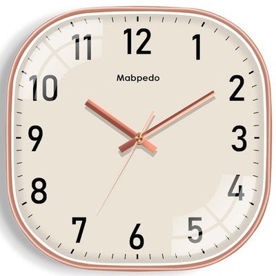 10 Inch Wall Clock, Silent Non Ticking Wall Clocks Battery Operated, Square A...