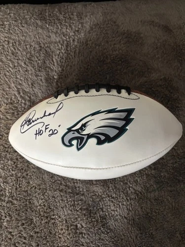 Philadelphia Eagles Harold Carmichael Autographed Football HOF 20