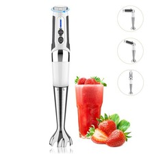 Cordless Immersion Blender Handheld: Powerful Rechargeable Electric Hand Blender
