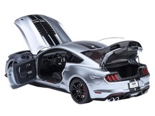1/18 Ford Mustang Shelby GT500 Iconic Silver Metallic with Black Stripes