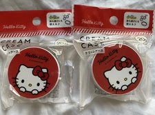 Sanrio Daiso JAPAN Hello Kitty Plastic Empty Cream Case 20 Grams Lot Of 2