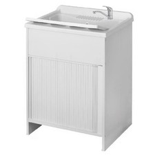 Mobile lavatoio in resina lavanderia Pilozza lavapanni con serranda PVC 60x50 RC