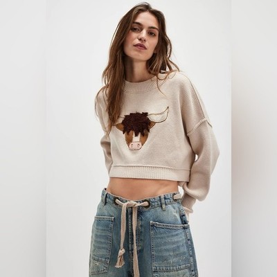 Free people x Tricia Fix Farm Friends Easy Street Crop Pullover