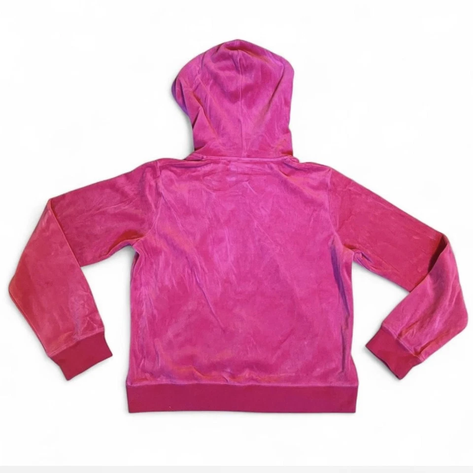 MODA International Sudadera con Capucha Rosa Terciopelo Cremallera M Y2K Foto 2 de 3