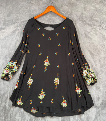 embroidered mini swing dress ANGIE Women's Sun-Kissed Stroll Eyelet Lace Embroidered Mini Dress in White