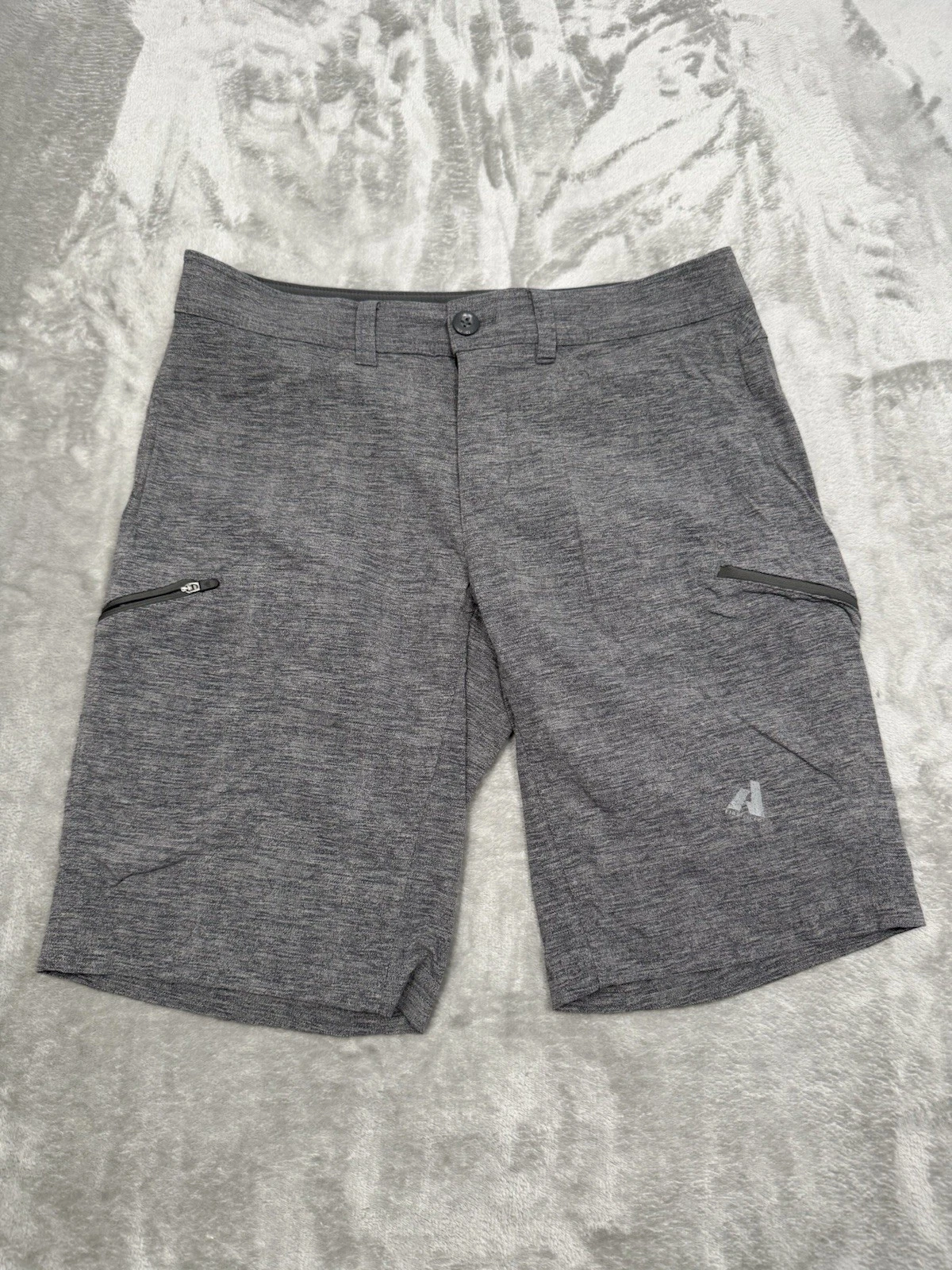 Eddie Bauer First Ascent Shorts Mens 34 Gray Nylon Hiking Trail Utility Gorpcore