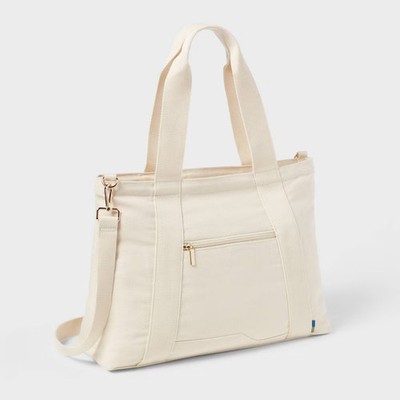 Solid Canvas School Tote Bag - Open Story Natural