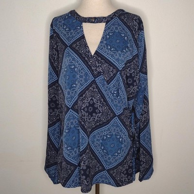 NWT Anthropologie Doe & Rae Women's Blue/Paisley Blouse Size Medium