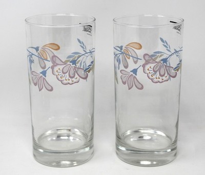 Corelle Corning PINK TRIO 6'' Drinking Glasses 16oz Tumblers Set of 2