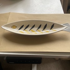 Vintage mid-century fish-shaped ceramic dish