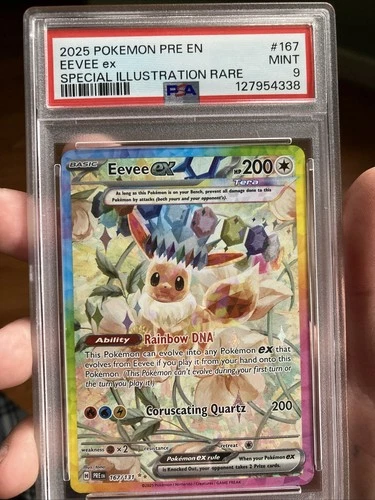 Pokémon TCG Prismatic Evolutions Eevee EX Card 167/141 Sir English PSA 9