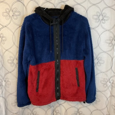Men's Regular Fit Jacket - Original Use  Dark Blue/red/black Hooded Size Large