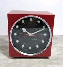 Bulova Atomic Space Age MCM Red Cube Desk Clo...