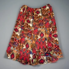 Antthony / 2X / Lined / Maxi Skirt / Bohemian Inspired / Red Brown / elastic