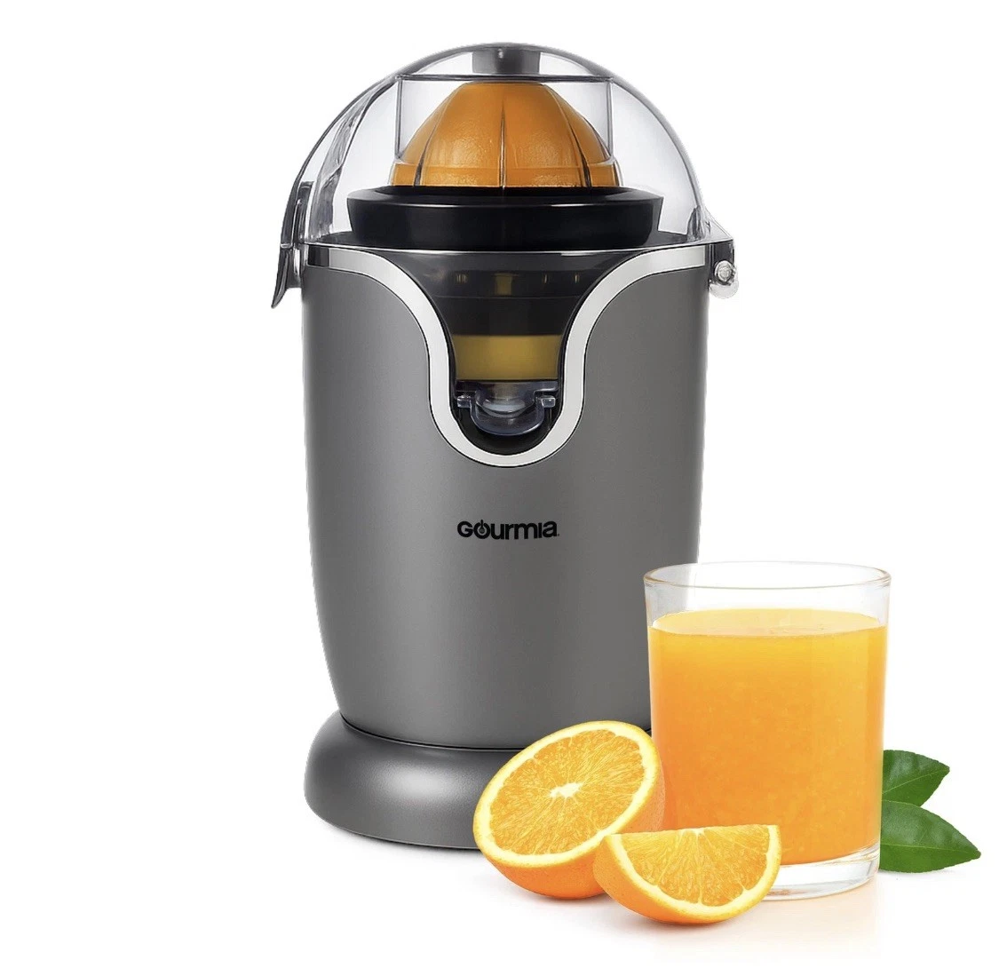 Gourmia Automatic Citrus Juicer, One-Touch, Anti-Drip Spout with Universal Cone