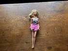 VINTAGE 1966 MATTEL BARBIE DOLL SPARKLY SILVER SUMMER DRESS PINK SKIRT COLLECT