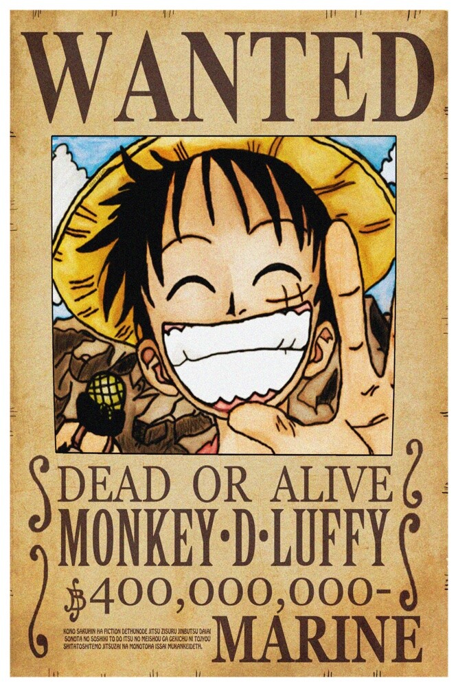 ONE PIECE 複製原画　WANTED ジャンプキャラクターズストア on X: 