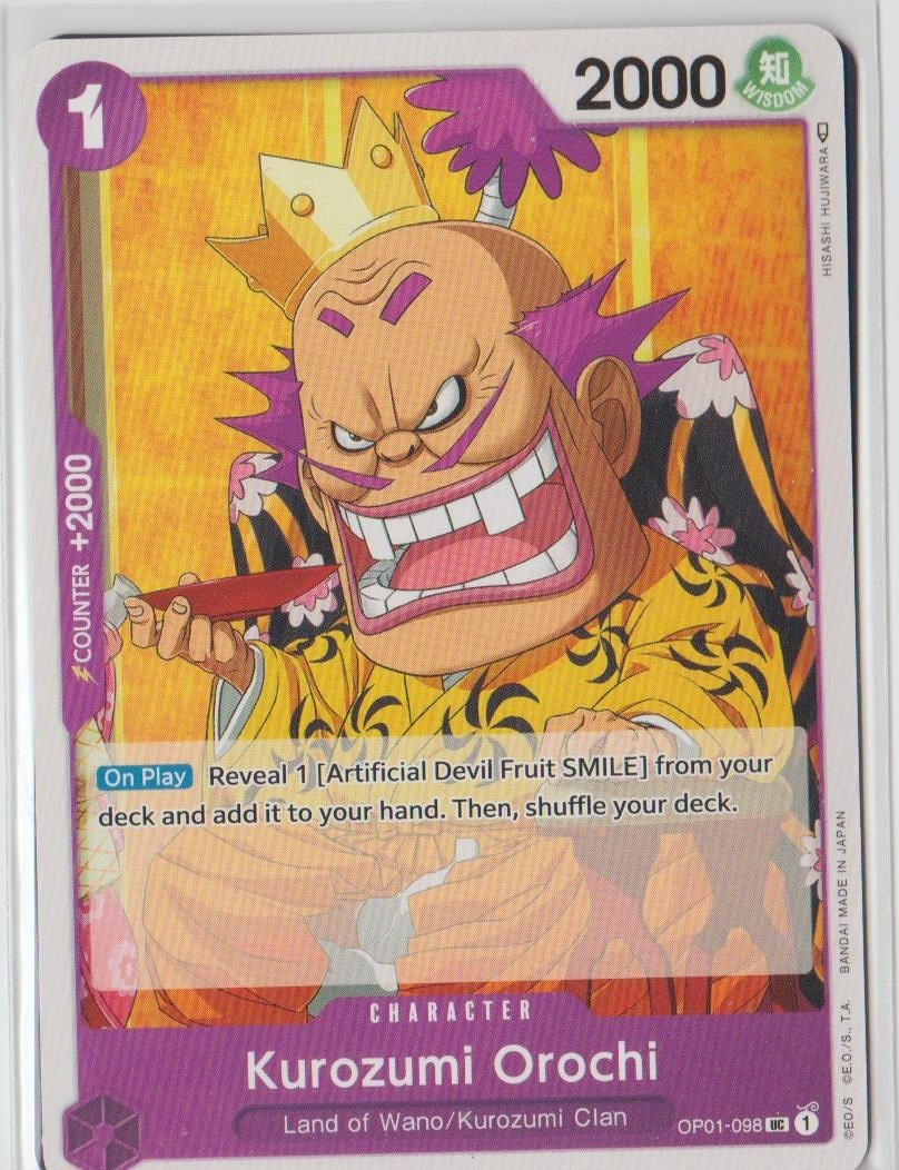 One Piece Card Game - 4x PRE ERRATA Kurozumi Orochi - OP01-098 - UC - NM - Eng