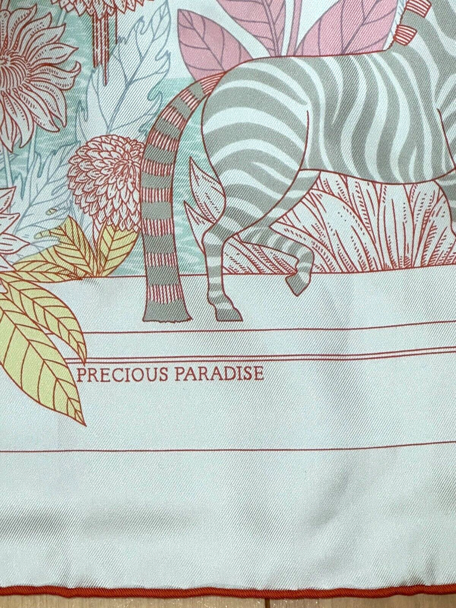 新品未使用【HERMES】カレ90 PRECIOUS PARADISE HERMES PRECIOUS PARADISE Carre 90 100% silk Excellent Ivory Orange