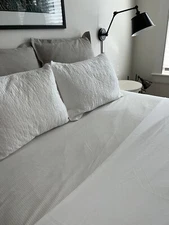 Earthing Grounding Wellness  Organic  FULL  Fitted Sheets  Fits 75" x 54" WHITE