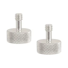 CAMVATE 1/4"-20 Thumb Screw Button Head Cap Screw Brass Nickel Construction(2 Pi