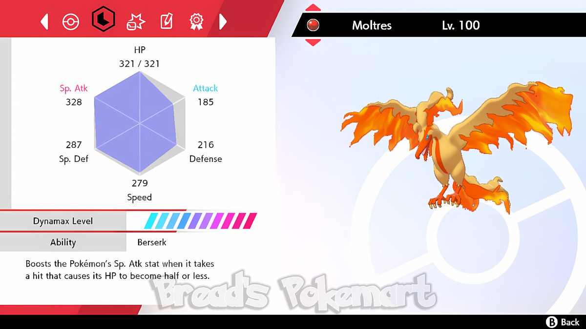 Galar MOLTRES ✨ SHINY 6IV ✨ Pokemon SWORD and SHIELD Galarian Bird Event  +EVs