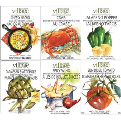 GOURMET DU VILLAGE, FRENCH GOURMET HOT & CHILLED DIP SEASONING MIXES,ALL FLAVORS