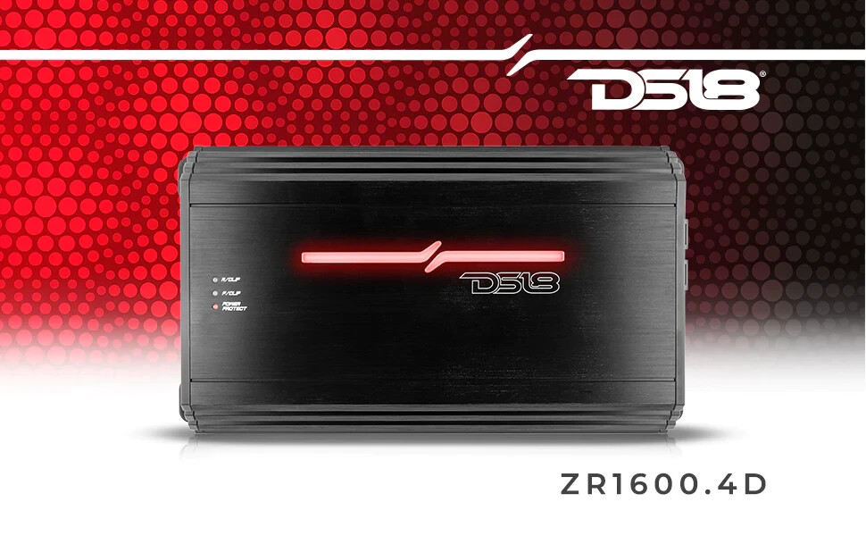 DS18 ZR1600.4D ZR Class D 4 Channel Full Range Car Audio Amplifier