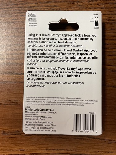 Mastr Lock Resettable Combination Luggage Padlock Flexible Shackle TSA-Approved - Picture 2 of 8