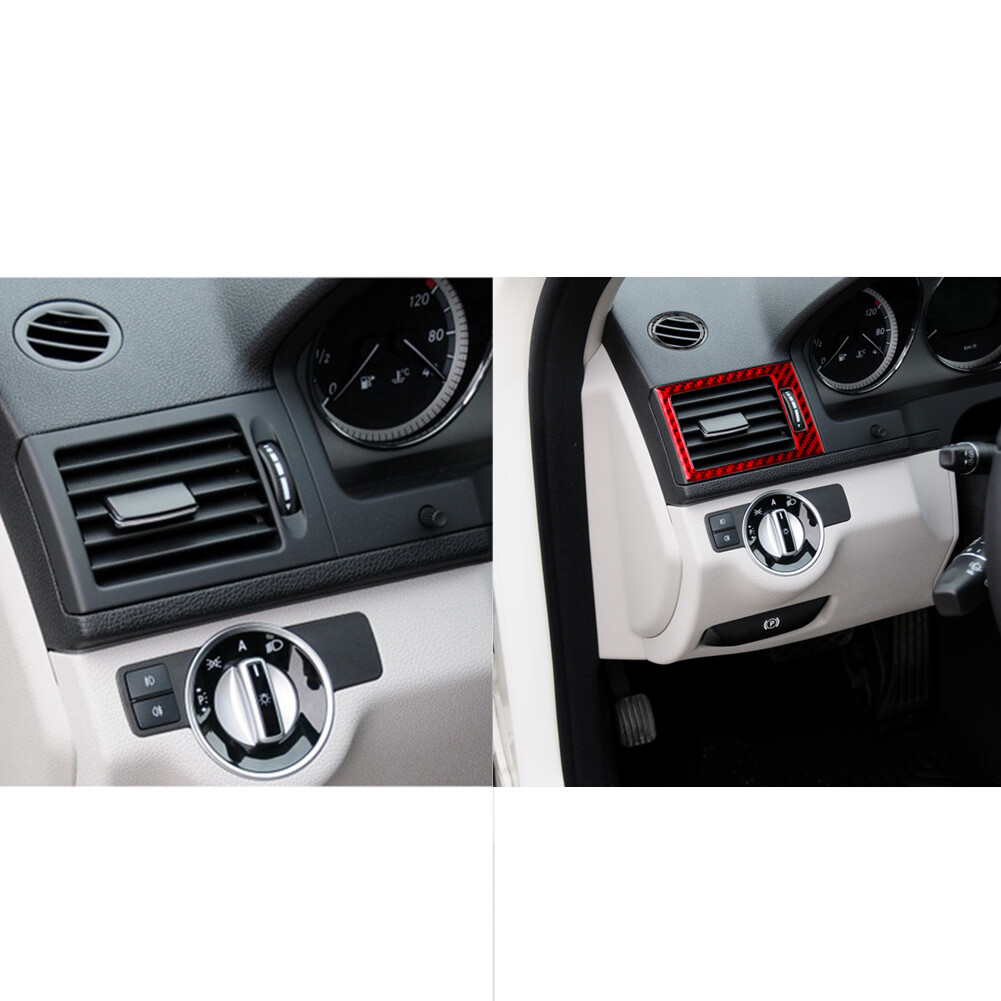 5Pcs Carbon Fiber Air Vent Outlet Cover Trim For Mercedes-Benz C Class W204 New