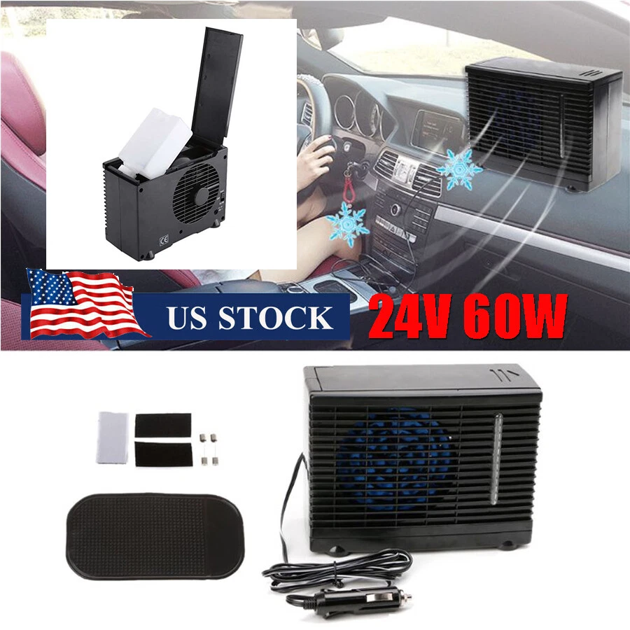 Portable 24V 60W Black Car Air Conditioner Cooling Fan Water Air Cooler US Stock